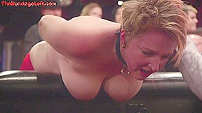 BDSM whipped sub gets fingered in public for voyeurs